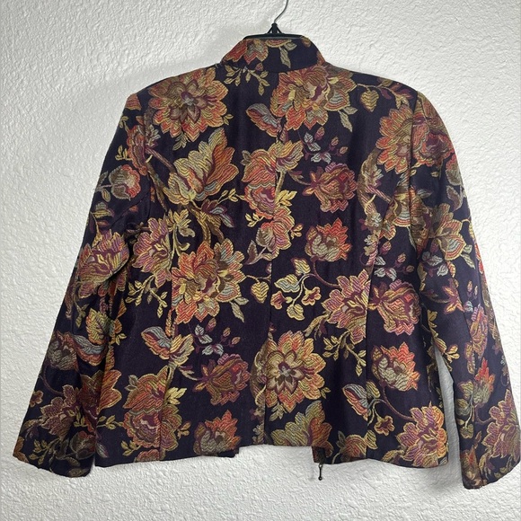 Coldwater Creek Floral Tapestry Jacket Women’s Petite Small Purple Multicolor - Picture 6 of 7